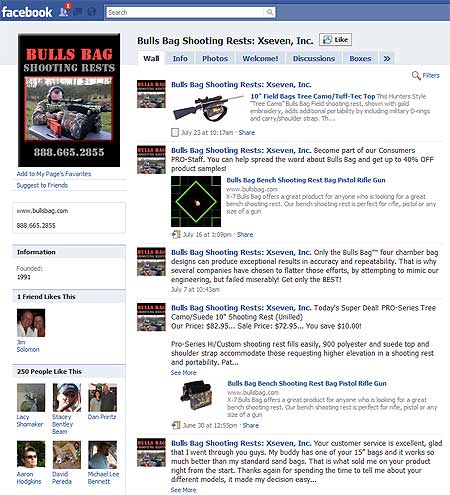 Bulls Bag Shooting Rest – Become a Fan on FaceBook