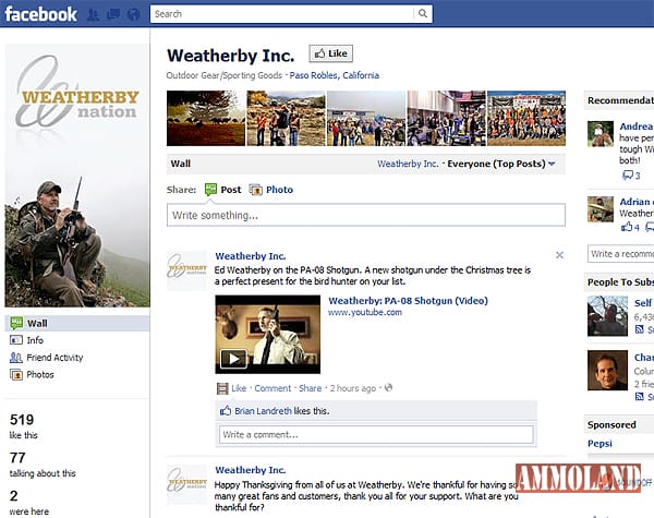 Weatherby Firearms Hires Internet Marketing Manager & Launches Social Media Campaign