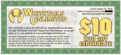 Whitetails Unlimited’s Gift Certificate