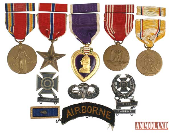 Ten medals awarded to Sgt. Daniel S. Steinbach, a 101st Airborne paratrooper who was killed at Normandy Jun. 6, 1944, made $2,875 Ten medals awarded to Sgt. Daniel S. Steinbach, a 101st Airborne paratrooper who was killed at Normandy Jun. 6, 1944, made $2,875