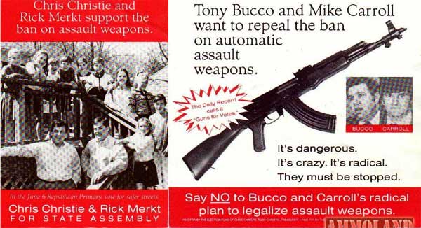 Governor Chris Christie Assault Weapons Ban Brochure