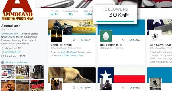 AmmoLand Shooting Sports News Plows Past 30,000 Followers on Twitter
