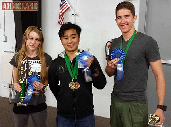 2015 Florida 4H Senior Smallbore Team Winners (L to R) - Marie Aguele, Miguel Reyes, Kyle Curabba