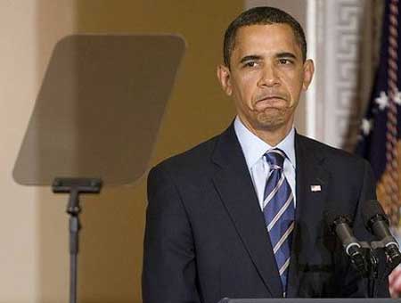 President Obama with his beloved teleprompter