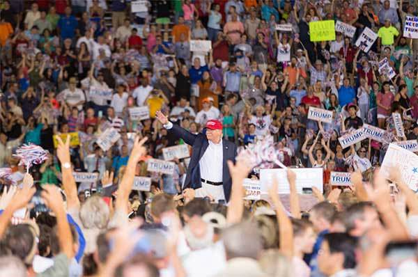 Donald Trump Surrounded by a sea of supporters comes shocks the main stream media by saying what we are all thinking on Muslim immigration.