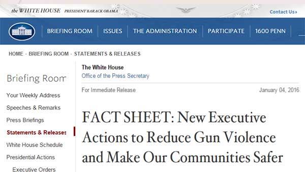 President Obama Executive Order Fact Sheet On Guns