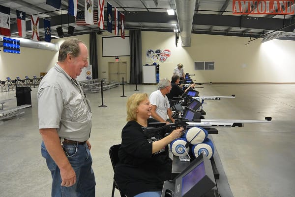 Staff members, like Kent Floro (standing) are always present at the Gary Anderson CMP Competition Center to ensure the safety of all guests. They are also available to answer any and all questions about air gun shooting or equipment used within the range.