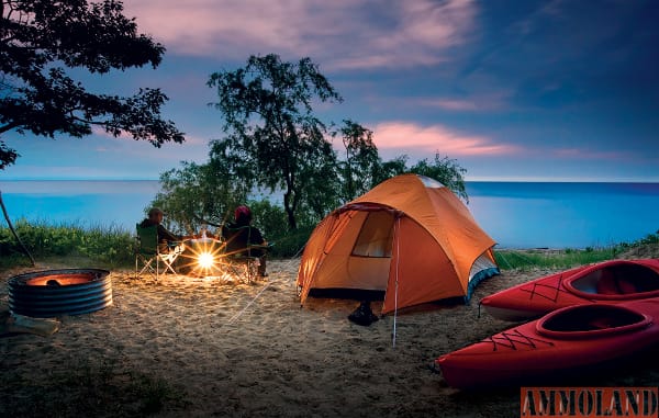 Tent on a great lakes beach