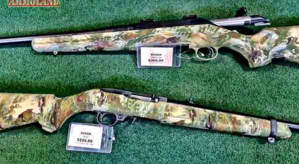 Ruger Rifles, including the New American rifle, dipped in Orion Canis Lupus (Wolf) Pattern Camouflage