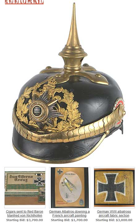 ‘Red Baron' WWI Flying Ace, Baron Von Richtofen, Items Are Up For Bid At Mohawk Arms