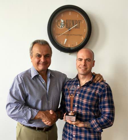 Henry Repeating Arms wins Customer Service and Social Media American Business Stevie® Awards. Anthony Imperato, President of Henry Repeating Arms (L) and Customer Service Supervisor, Tom Kotz