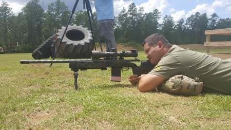 Joe Caley, shooting his custom rifle from C&H Precision Weapons