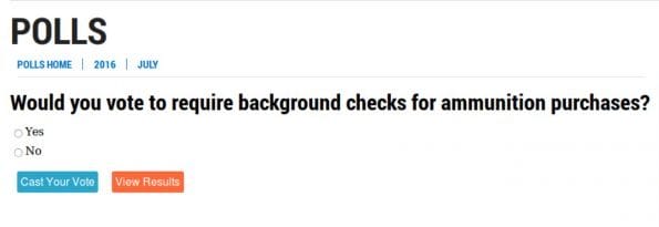 Poll on Ammunition Background Checks