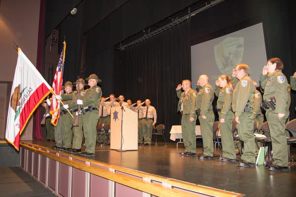 CDFW Honor Guard with newly sworn-in cadets