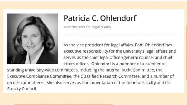 Patricia C. Ohlendorf Vice President for Legal Affairs