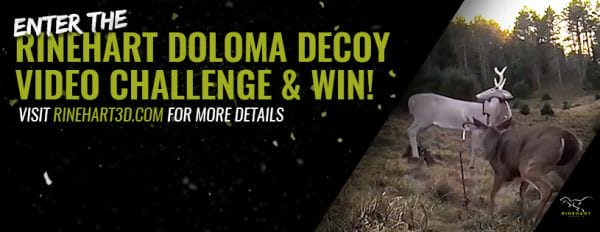 Rinehart challenges hunters to share their best animal interaction Doloma video footage to win big. 