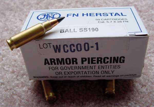 FNH Black Tip SS190 Armor Piercing Ammunition