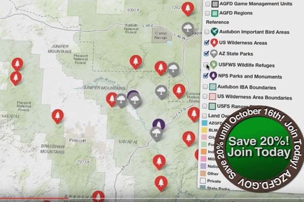 Recreational Access Arizona mapping application
