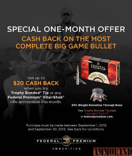 Federal Premium Launches Special One-Month Cash-Back Rebate On Its Most Effective Big Game Ammunition