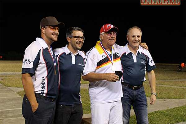 Matt Fisher, Blaser USA CEO Christian Socher, Bill McGuire, Blaser CEO Bernhard Knöbel (from left to right)