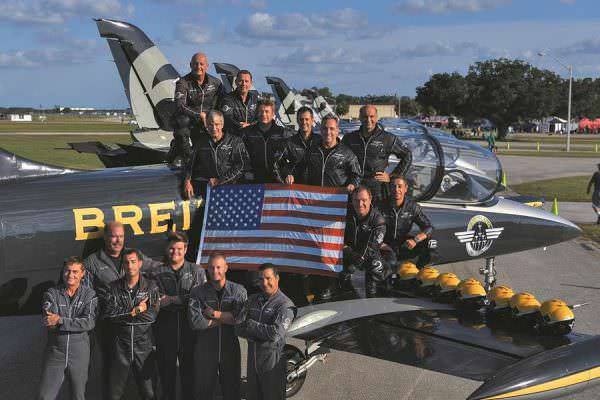 The Breitling Jet Team Pilots and Technicians in Lakeland, Florida.