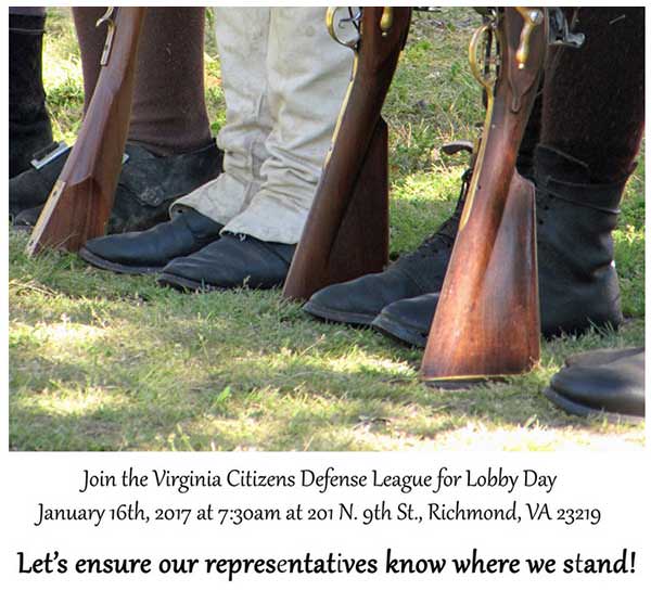 Virginia Citizens Defense League Lobby Day Poster