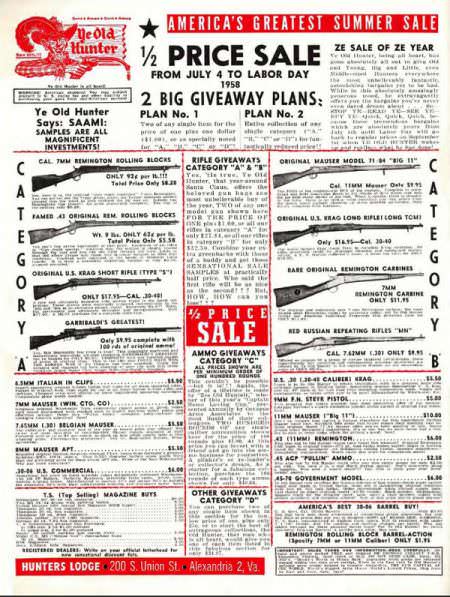 1958 Ye Old Hunter Surplus Sale Ad