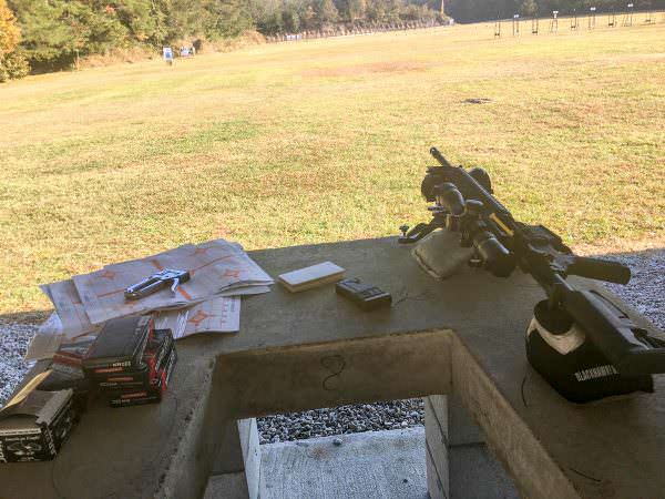 For accuracy testing, I used a concrete bench supporting a Blackhawk! Titan rest weighed down with a 25-pound bag of lead shot - plenty stable!