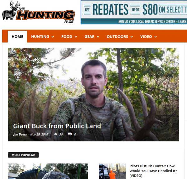 TheHuntingPage.com Website