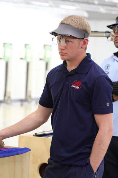 Will Brown (Twin Falls, Idaho, pictured) as he won silver at the International Shooting Sport Federation (ISSF) World Cup in Bangkok, Thailand, finished eighth at the World Cup Final in Bologna, Italy and finished 12th in Air Pistol this summer at the Olympic Games