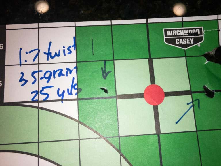 Not only did bullets fly all over the paper, there was evidence of mid-air fragmentation. The bullets that did make it to the paper either blew up on contact or hit really weird. All the holes were ragged and random.