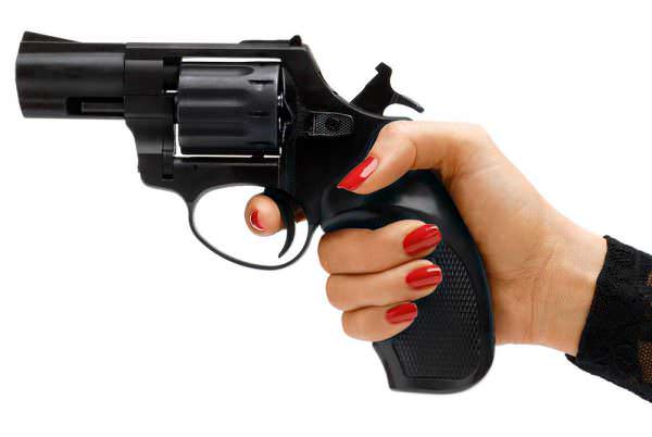 Women Handgun Revolver Painted Nail iStock