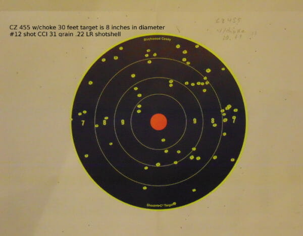 Courtesy Dean Weingarten Choke on a Rifle and a Usable Garden Gun - .22 Shot Shells #12 Shot