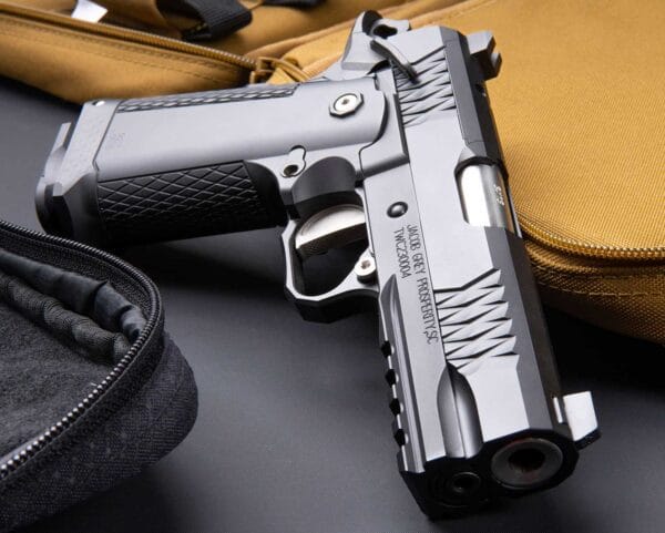 Jacob Grey TWC 9 Double-Stack 1911 Handgun Left Jacob Grey TWC 9 Double-Stack 9mm 1911 Handgun