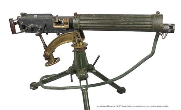 Vickers Machine Gun YORCM CA78ac~ img York Castle Museum, CC BY-SA 4.0 https://creativecommons.org/licenses/by-sa/4.0 Vickers Machine Gun YORCM CA78ac img York Castle Museum, CC BY-SA 4.0 https://creativecommons.org/licenses/by-sa/4.0