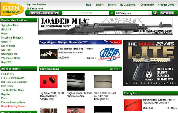 GunBroker Homepage