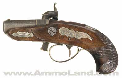 Extremely Rare Engraved Butterfield Patent Self-Priming Derringer Pistol 