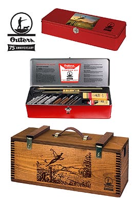 Outers Vintage Tin Cleaning Kit And Wood Ammo Box