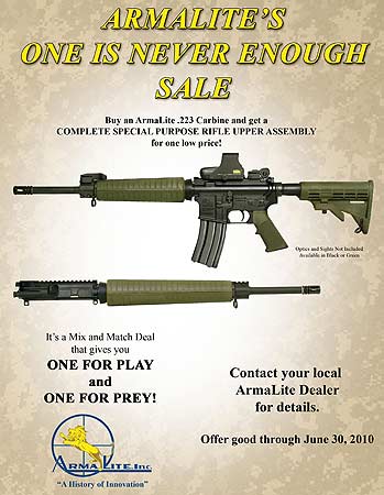 ArmaLite “One Rifle Is Never Enough” Sale