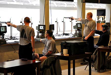 FORT BENNING, Ga. -- Soldiers from various Warrior Transition Units throughout the Army converged on Pool Indoor Range to train for the upcoming Warrior Games in May at the Olympic Training Center. They received instruction from Soldiers of the U.S. Army Marksmanship Unit on Air Rifle and Air Pistol, among the events servicemembers will be competing in at the games. (Photo by Michael Molinaro, USAMU PAO)