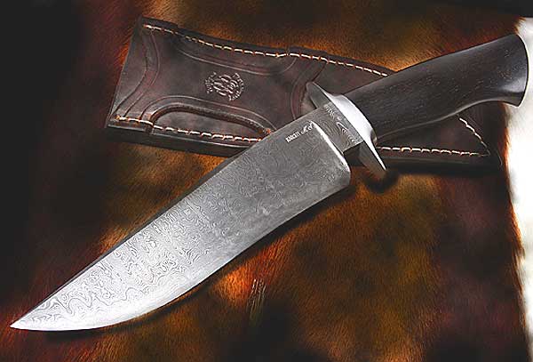 Wilson Tactical Dark Knight Gunmetal Damascus Bowie Knife