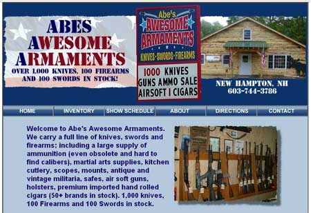 Abes-Awesome-Armaments-screenshot Abe's Awesome Armaments in New Hampton, NH