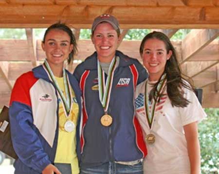 NJOSC Women's Trap Winners (L to R) Kayle Browning, Rachael Heiden, and Stephanie Martinago.