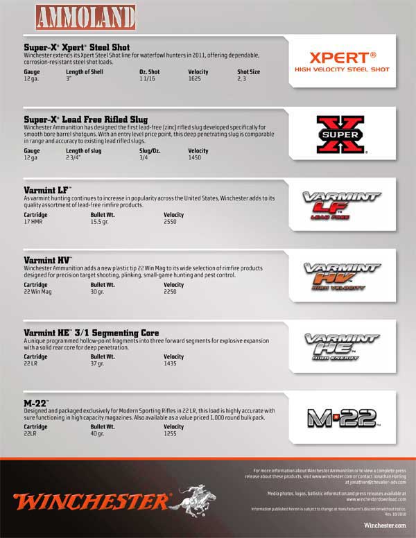 Winchester Ammunition 2011 New Products