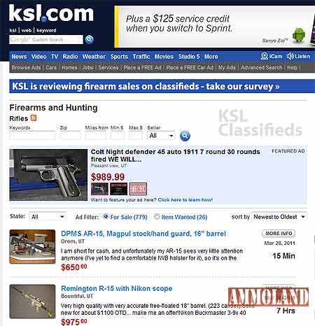 KSL.com Gun Classifieds