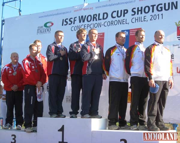 USA Shooting Men's Skeet Team on the podium