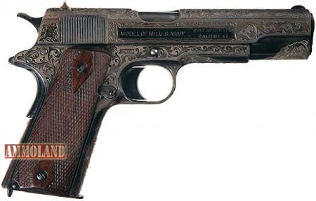 Engraved U.S. Colt Model 1911 Pistol with Extra Magazines