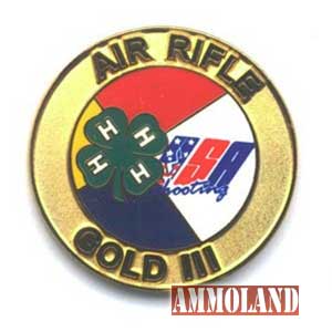 4H USA Shooting Air Rifle Gold III Pin