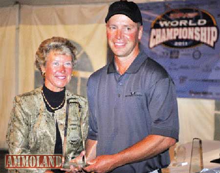 IDPA Executive Director Joyce Wilson with Wilson Combat Shooting Team Member Glenn Shelby. Photo Courtesy Yamil Sued