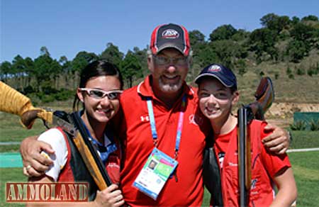Kayle Browning, National Shotgun Coach Bret Erickson and Miranda Wilder.